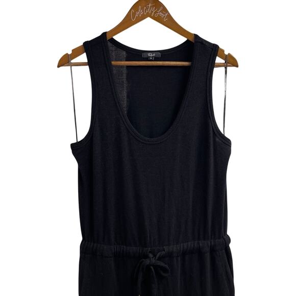 Rails Becky Jumpsuit Black Sleeveless Medium Casual Comfy Tie Waist - Picture 2 of 10